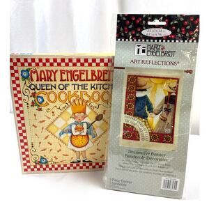 Mary Engelbreit Art Reflections Decorative Banner/Flag w/ Hardcover Cookbook 90s